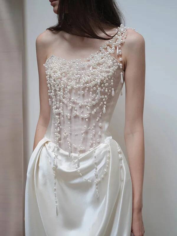 Cos 2025 vestido de noite fran - Slip Dress Satin avaliação e preço